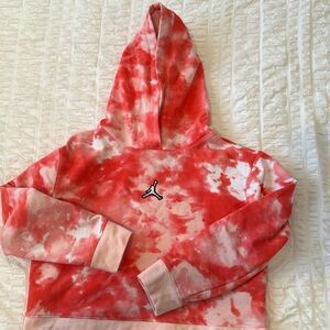 Girls pinkcropped Jordan hoodie sweatshirt